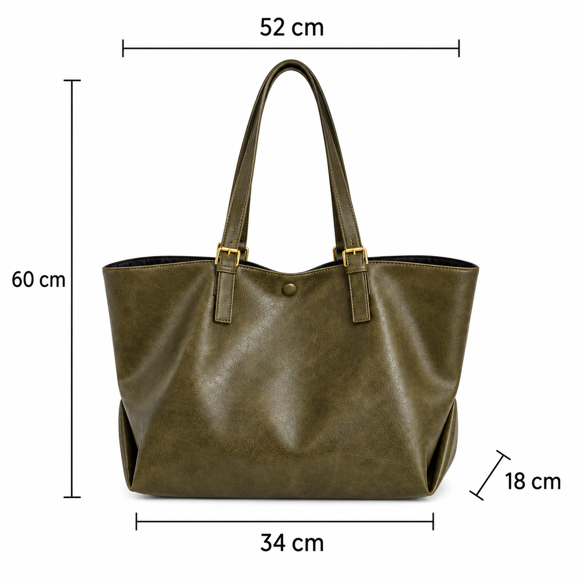 Sac Cabas Femme Vintage Vert– Grand Format & Élégance