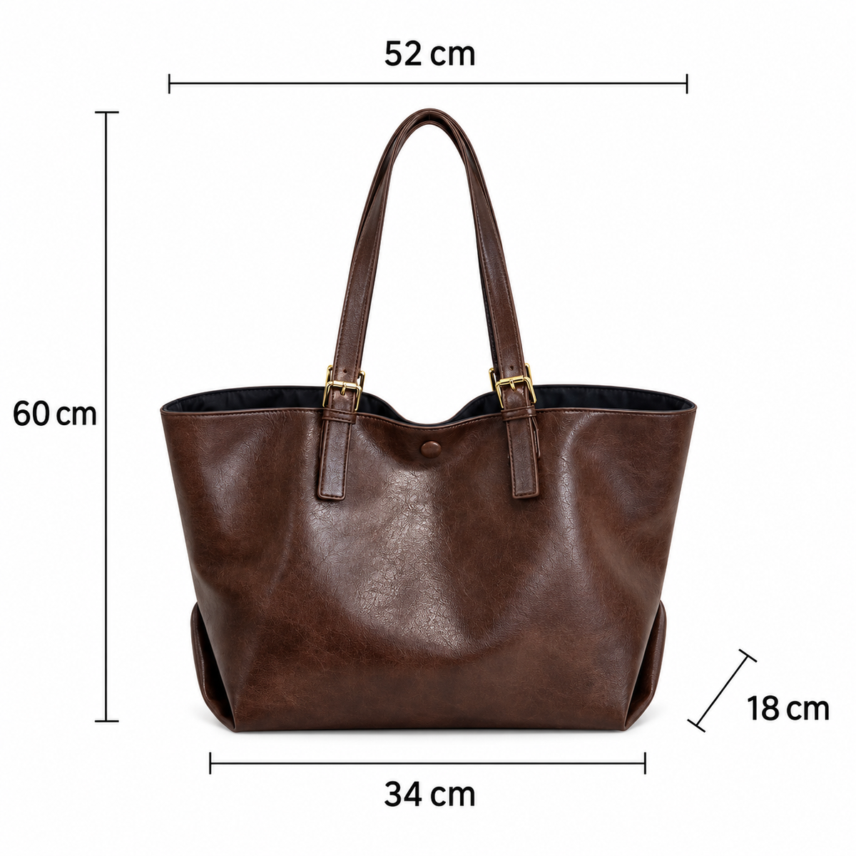 Sac Cabas Femme Vintage Marron– Grand Format & Élégance