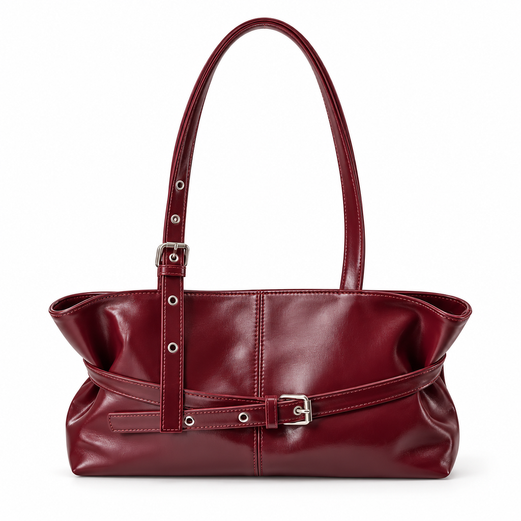 Sac à Épaule Vintage Élya – Bordeaux