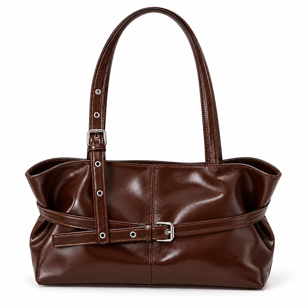 Sac à Épaule Vintage Élya – Marron Chocolat