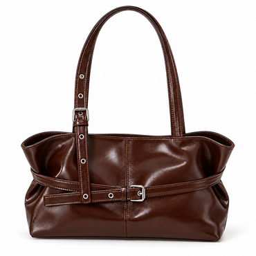 Vintage Schultertasche Élya – Schokoladenbraun