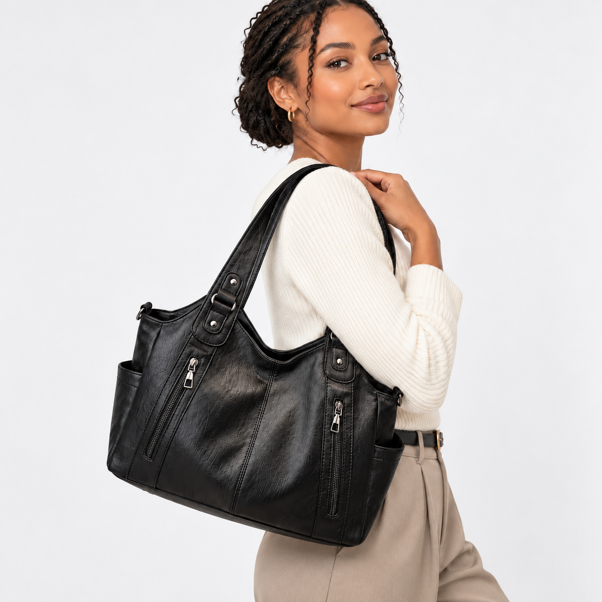 Elegante Lyra Tragetasche – Schwarz