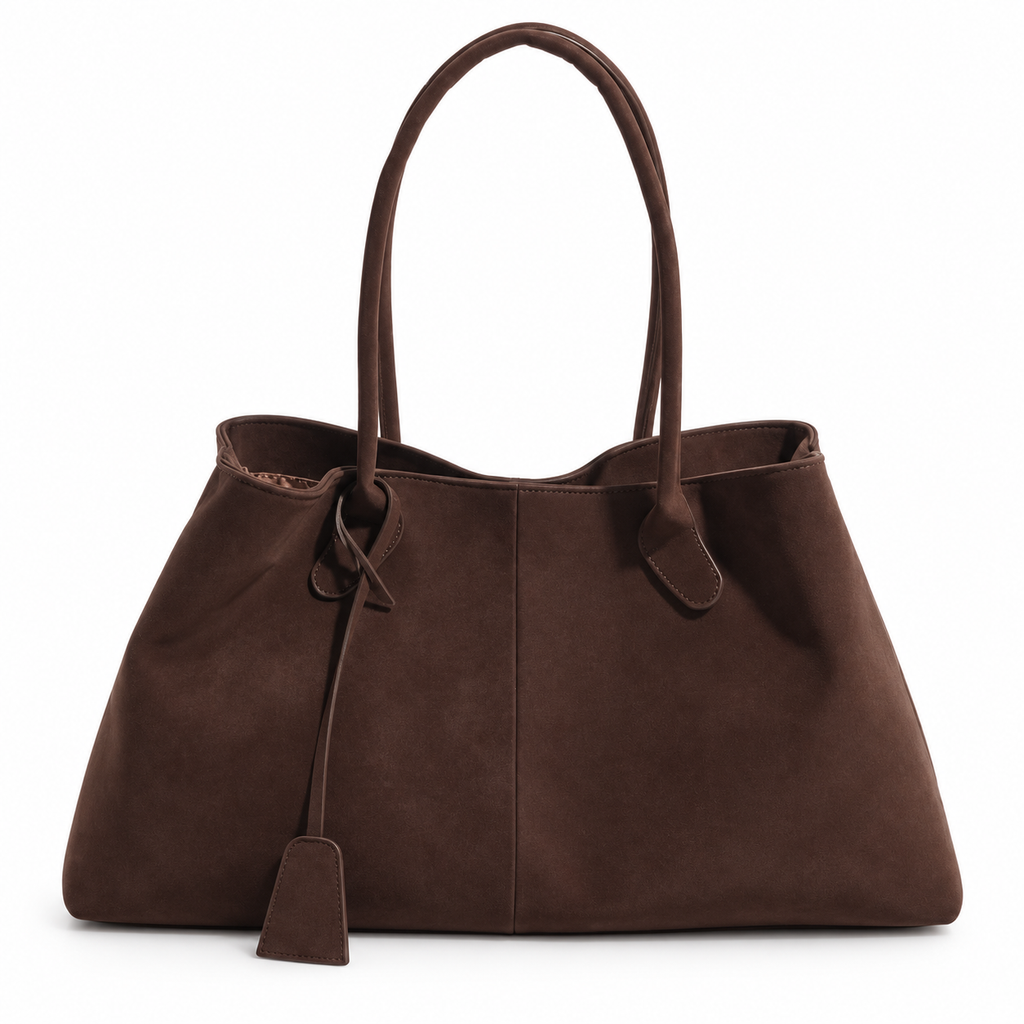 Sac Cabas Femme Brown Effet Daim
