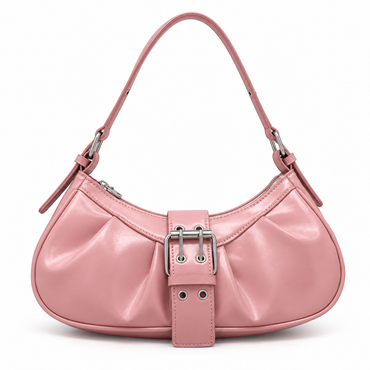 Lackierte Baguette-Tasche in Rosa – Vintage-Eleganz